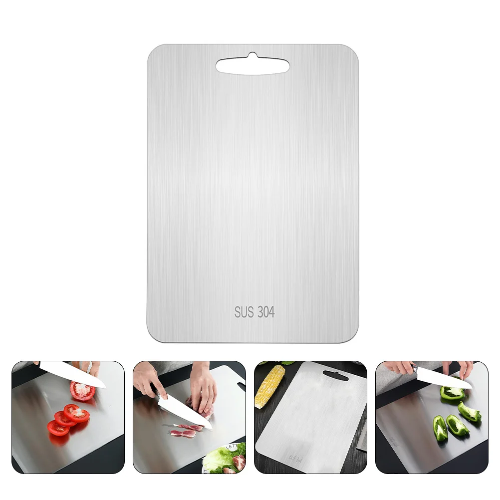 

Stainless Steel Rustproof Double-Sided Chopping Board Kitchen Tool Anti-Slip Cutting Board For Home Restaurant Household