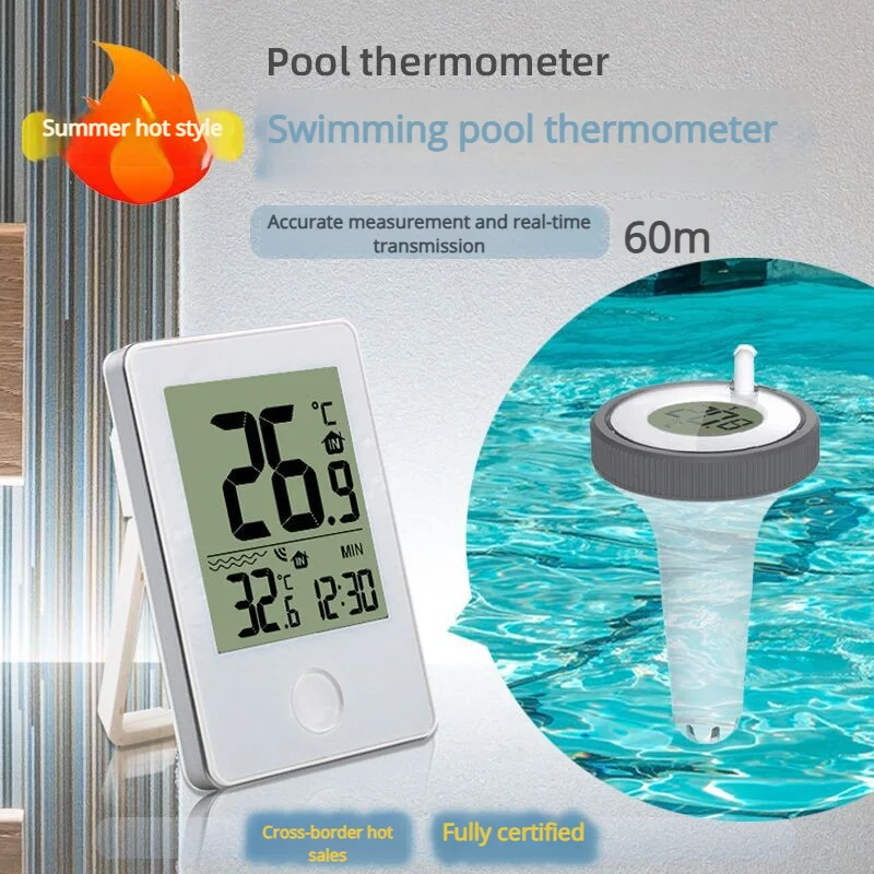 Summer Swimming Pool Thermometer Pool Bathtub Water Thermometer Wireless Floating Fish Tank Fish Pond ThermometerFish