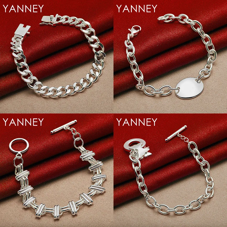 

Fashion 925 Sterling Silver 8 Inch Exquisite Butterfly Hollow Bracelet Women Jewelry Accessories Party