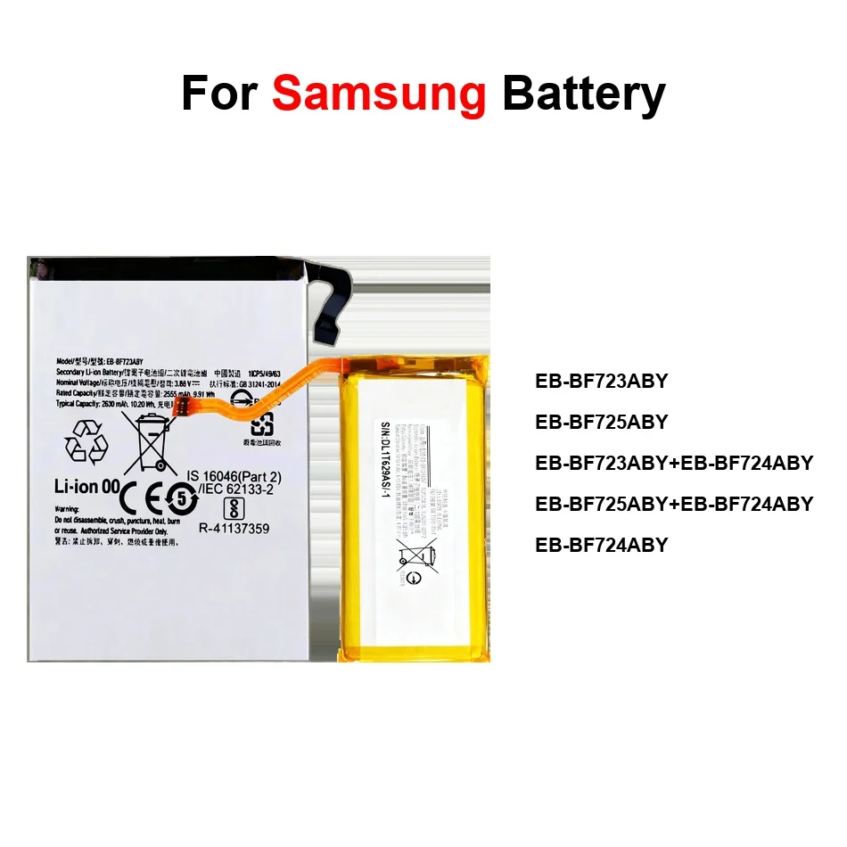 

Battery EB-BF723ABY+EB-BF724ABY EB-BF725ABY+EB-BF724ABY EB-BF724ABY For Samsung Galaxy Z Flip 4 F723 F724 SM-F7210 5G