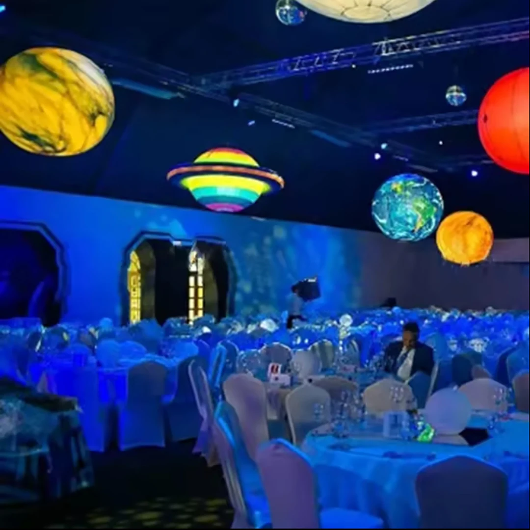 1M Inflatable Planet Air Blow Solar System/Earth/Jupiter/Saturn/Mercury/Mars/Venus/Moon/Uranus/Neptune w Colorful LED Light