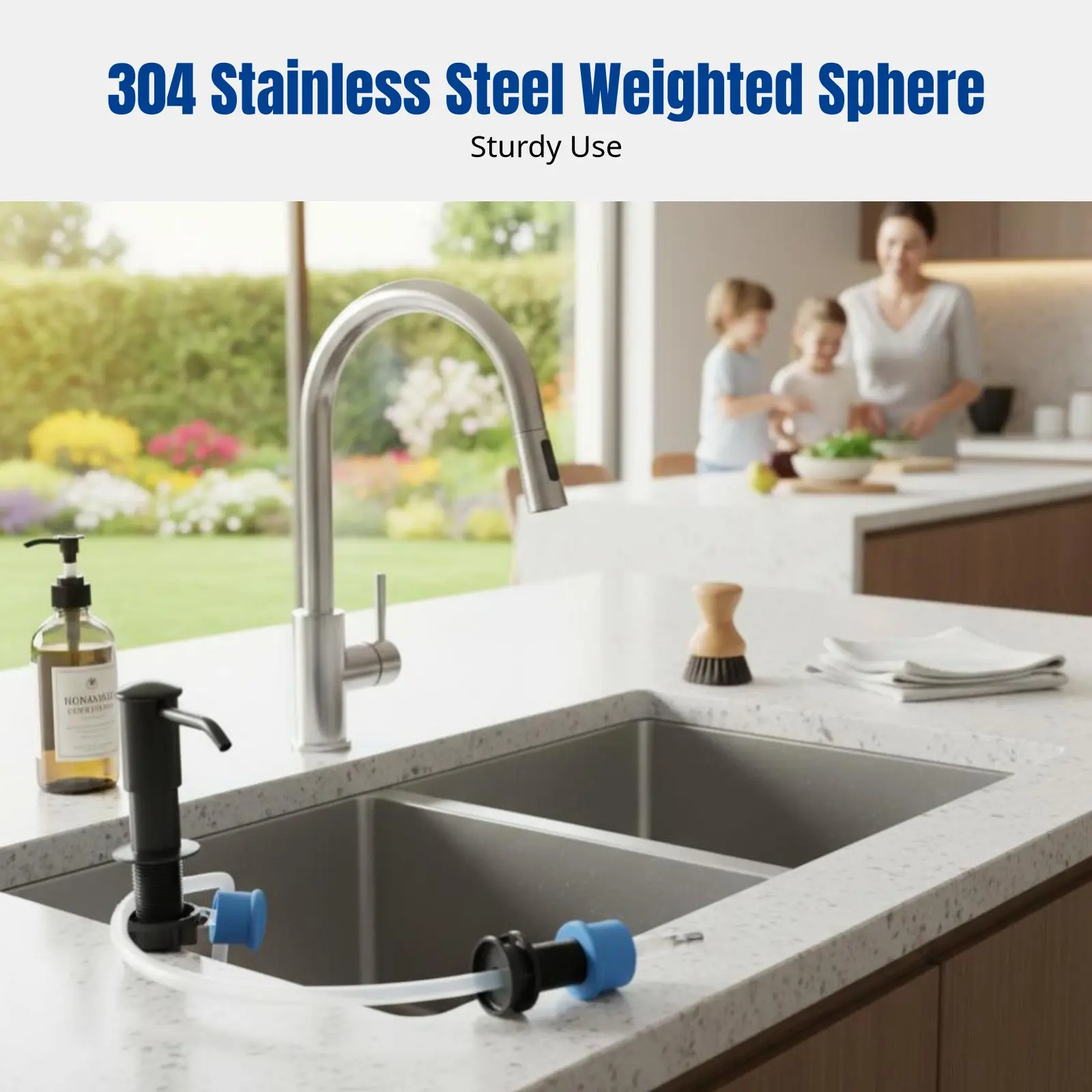 

Soap Dispenser for Kitchen Sink, Extended Tube, High-Pressure Detergent Extractor, Press Pump, Modern Minimalist