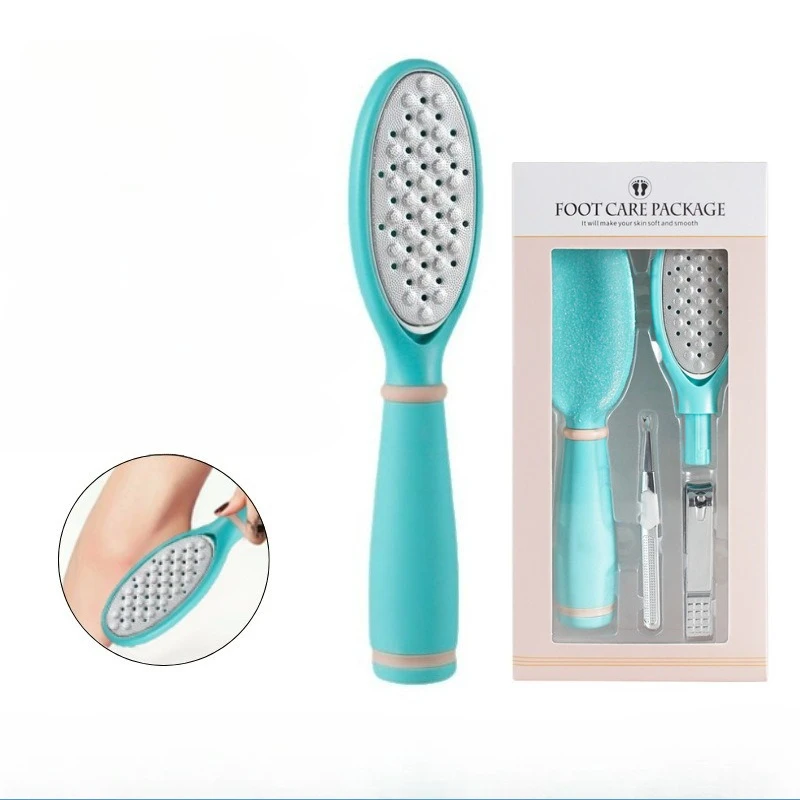 4pc/Set Stainless Steel Foot Plate File Golden Steel Sand Foot Board Set Household Foot Grinder Dead Skin Removal Tools