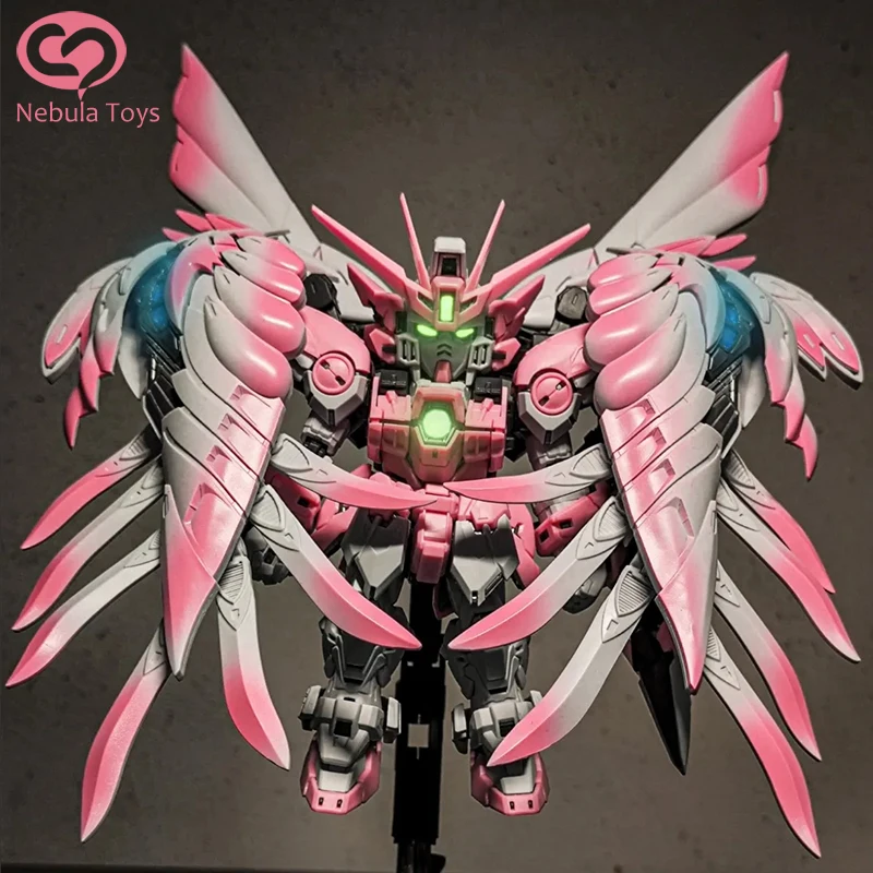

Gaogao Model Pink Matte Mgsd Q Version Angel Wing Zero Assembly Model Kit Action Figures Robot Plastic Models Collection Statue
