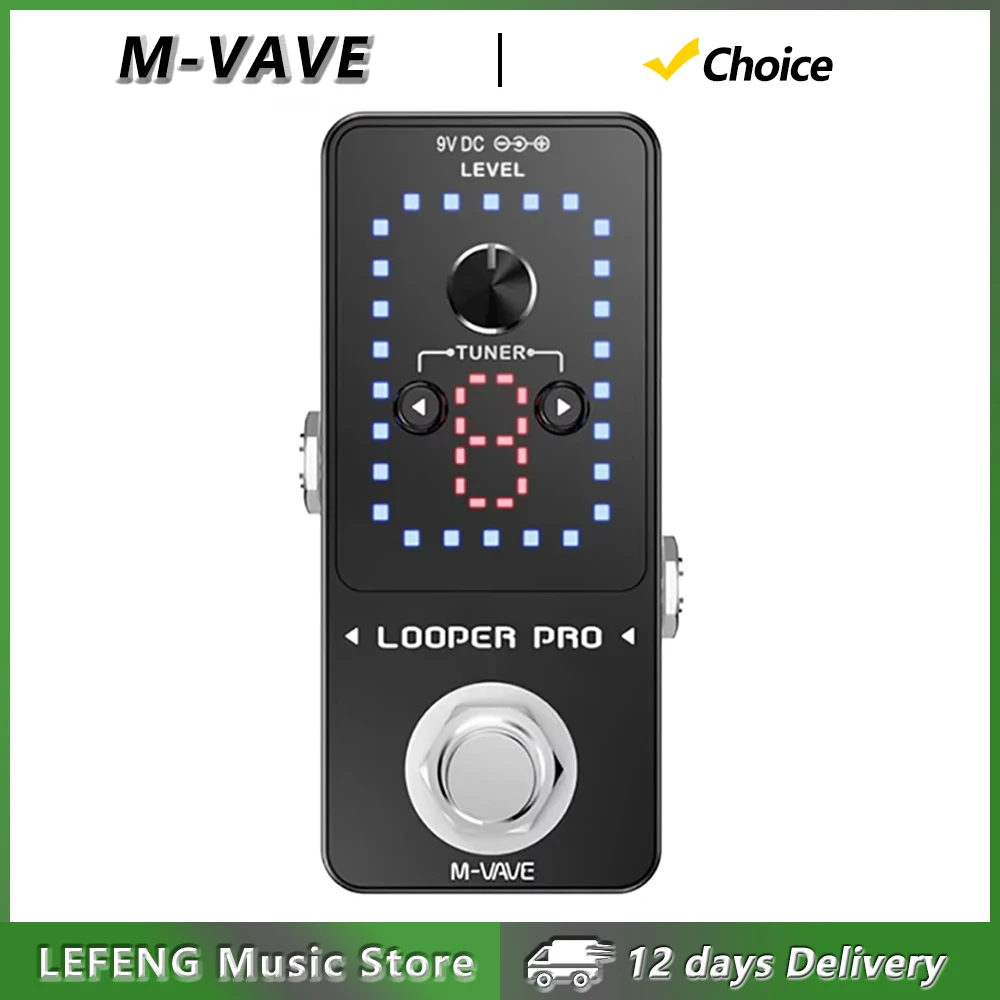 M-VAVE Looper Guitar Effect Pedal 9 Loops 40 Minutes Recording Time Loop Station with Tuner Overdub Guitar Looper Musical Sports