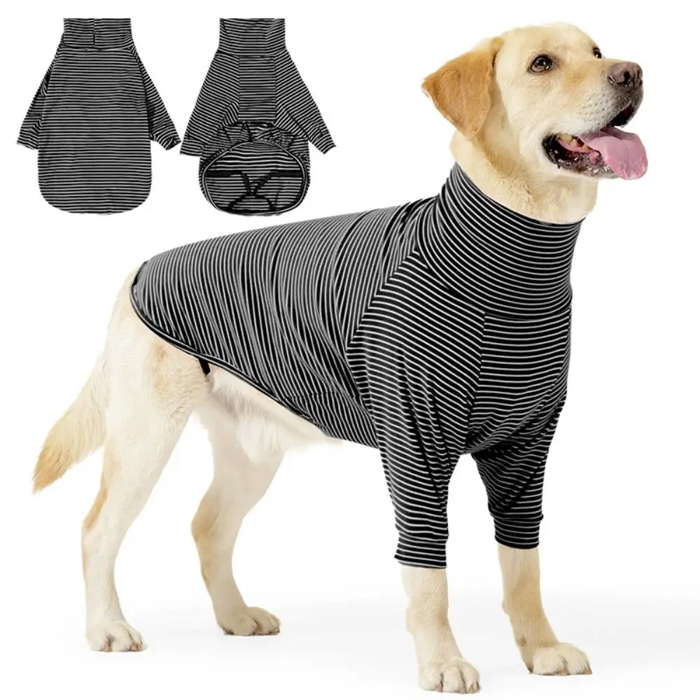 

with Stripes Dog Pajamas 2 Legged Soft Fleece Dog Jumpsuit Warm Soft and Comfortable Dog Recovery Suit Autumn and Winter