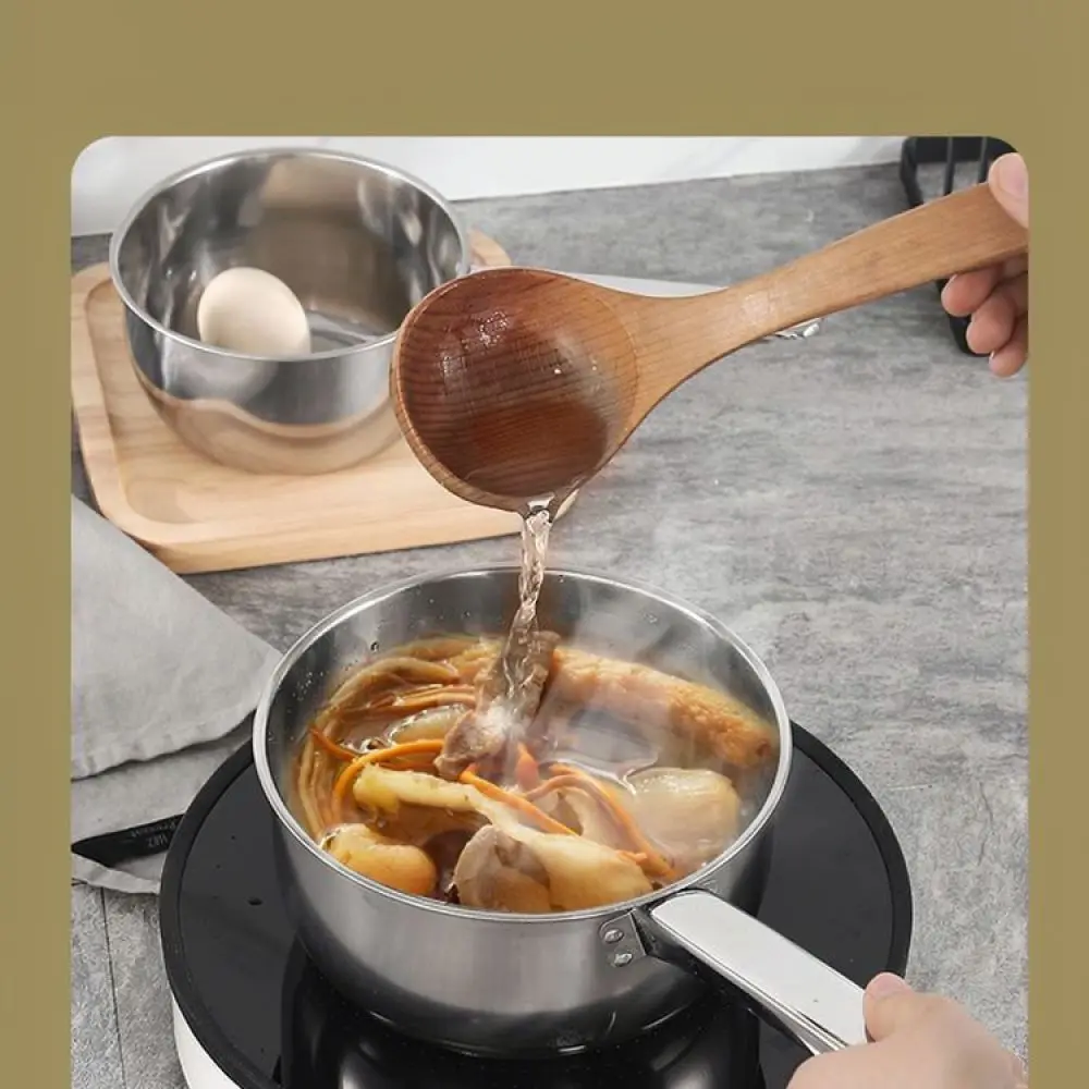 Stainless Steel Water Ladle Ergonomic Long Handle Scoop Deepened Cooking Dipper Durable Kitchen Utensil Home Cleaning Tool