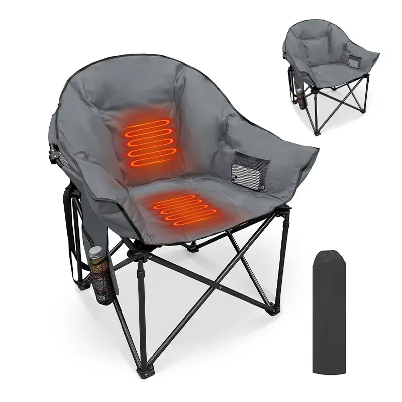 for Luxury Oversized Foldable Outdoor Round Portable Camping Adult Double Heated Moon Chair