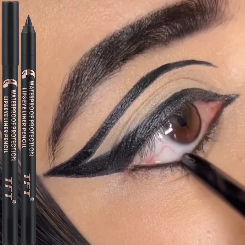 Wodoodporny, długotrwały eyeliner w kredce z brokatem o wysokiej pigmentacji Nie blaknący kolor Niebieski Zielony Brązowy Kolorowy Gładki cień do powiek w sztyfcie