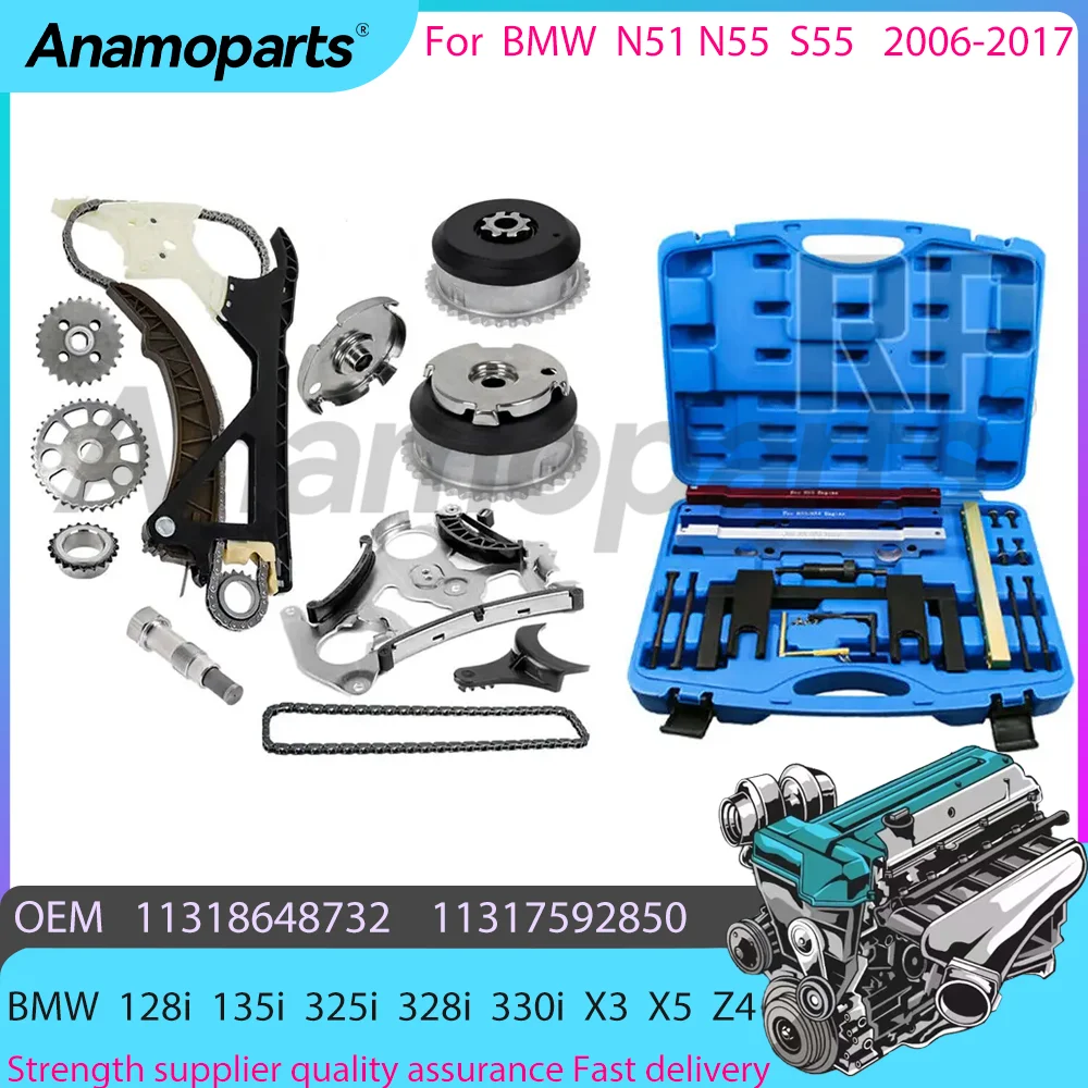 Timing Chain Kit Oil Pump Camshaft VVT Toolbox for 2006-2017 BMW 128i 135i 325i 328i 330i 2.0L 3.0L N51 N55 S55 11317584723