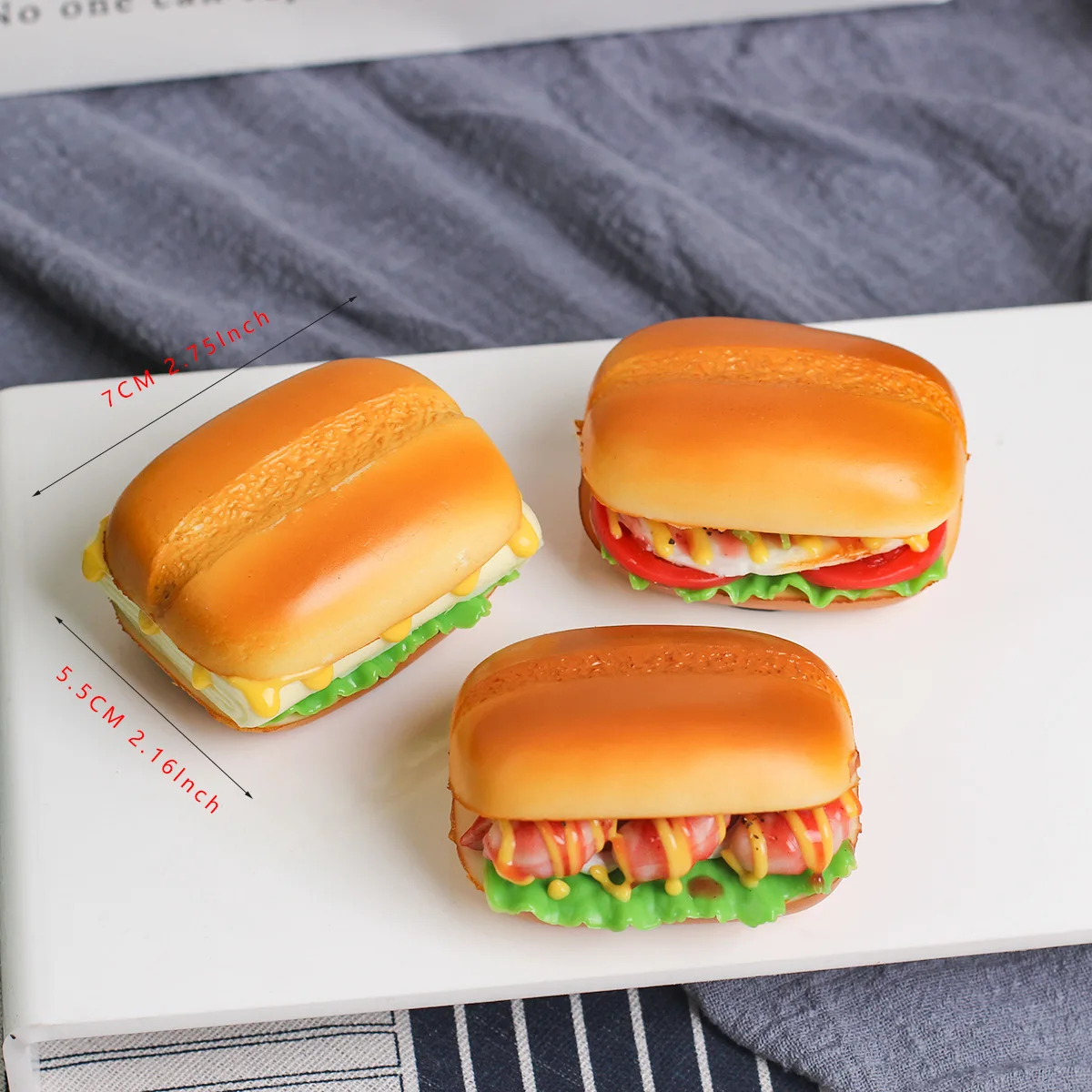 

Simulation Hamburger Model Fake Food Artificial Burger Model Fridge Sticker Prop Kitchen Furniture Photography Prop Decoration