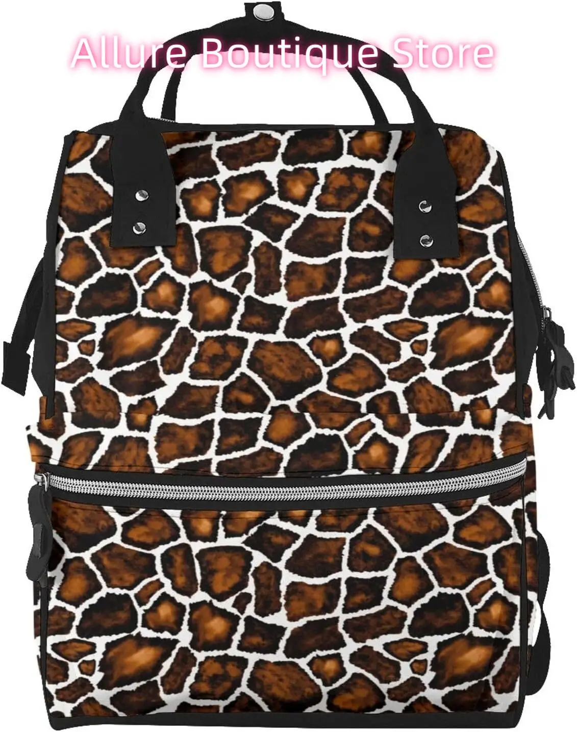 

Funny Giraffe Skin Diaper Bag Backpack for Women Large Capacity Nappy Bag Multifunction Waterproof Mummy Backpacks for Mom Dad E