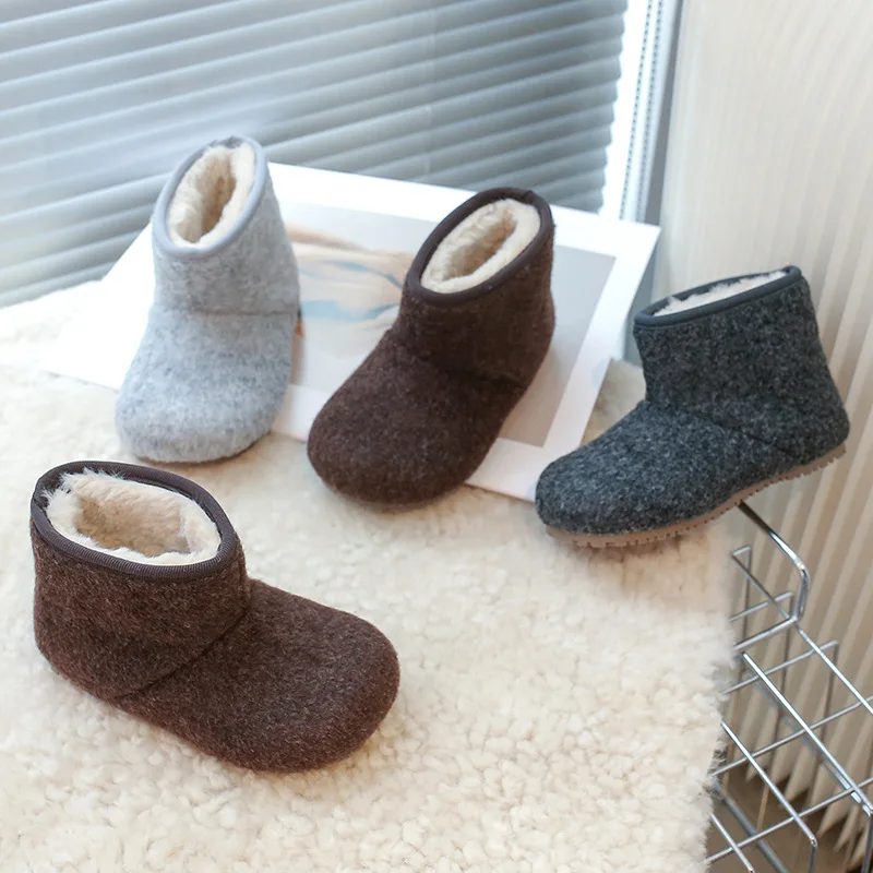 Fashion Girls' Shoes 2025 Winter New Kids Ankle Boots Comfort Bottom Boy Snow Boots Retro Versatile Girls Boots Zapatos De Mujer