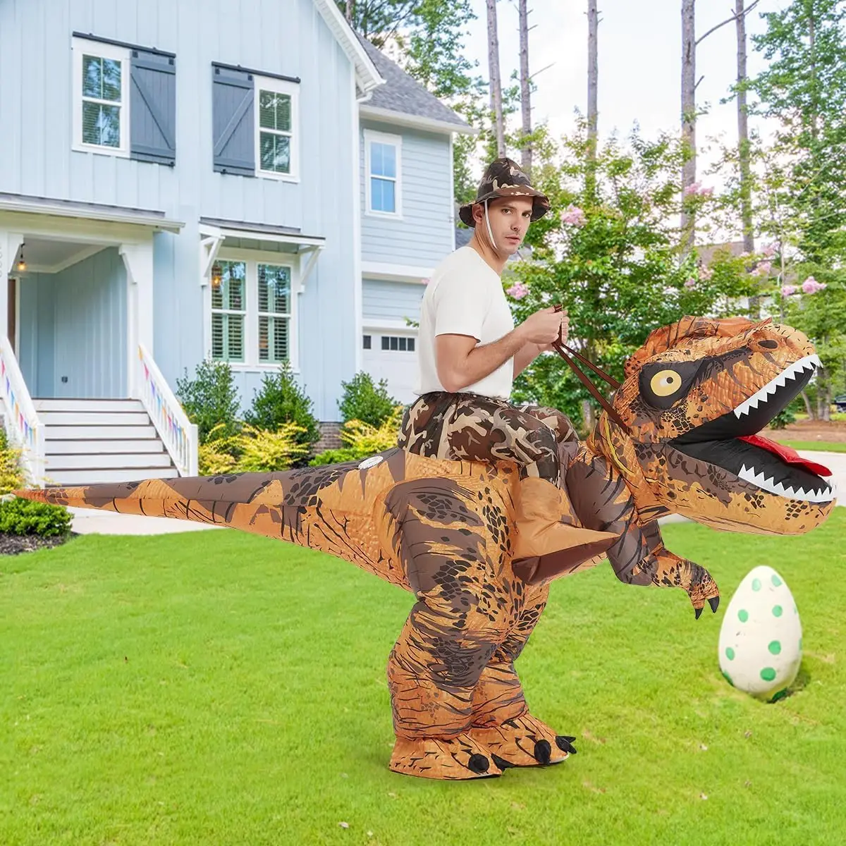 Lightweight & Flexible Inflatable T-Rex Dinosaur Costume for Adults for Halloween Cosplay Parades