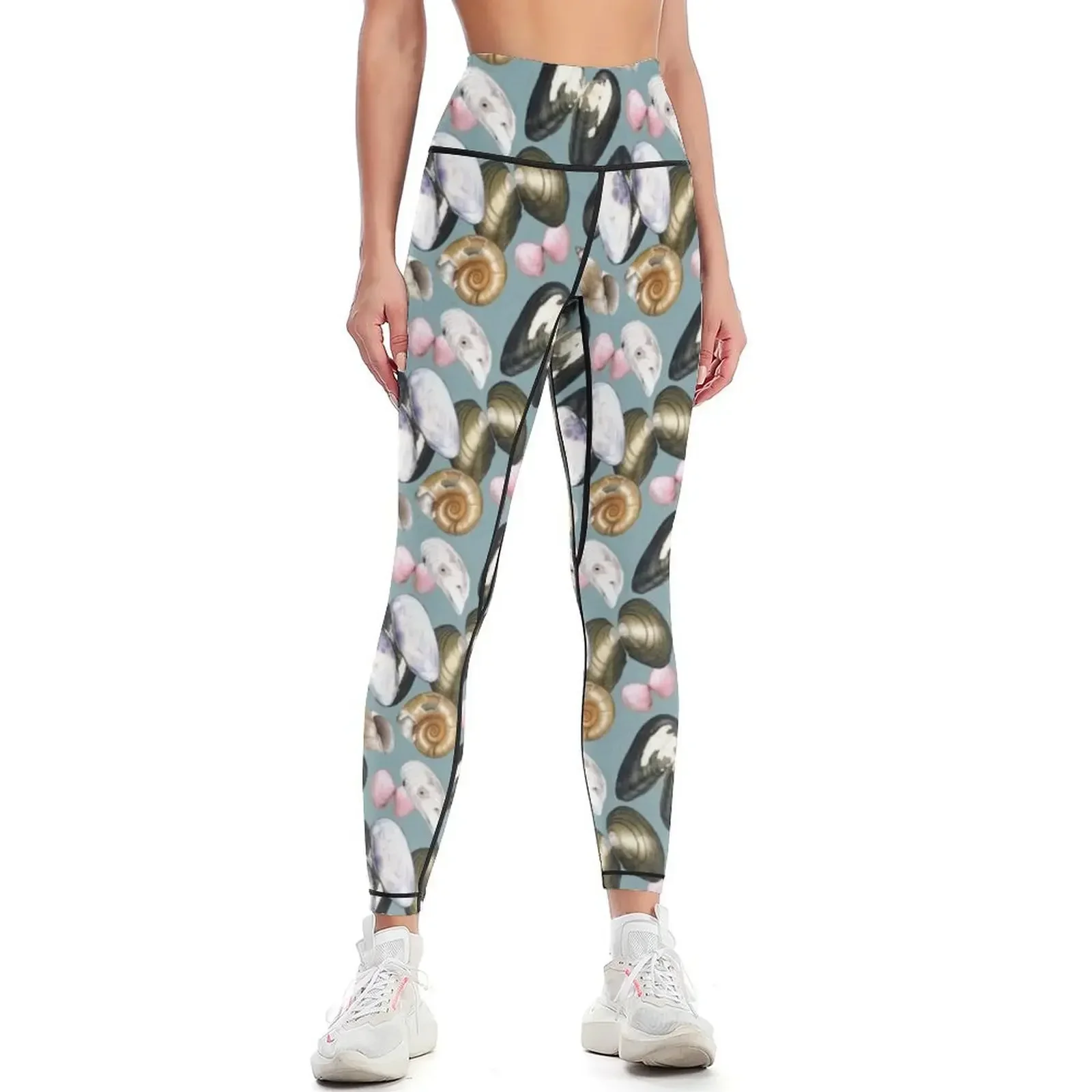 Treasures of the Baltic Sea (Blue Background) Leggings Women's sportswear sport legging Women's pants for girls Womens Leggings
