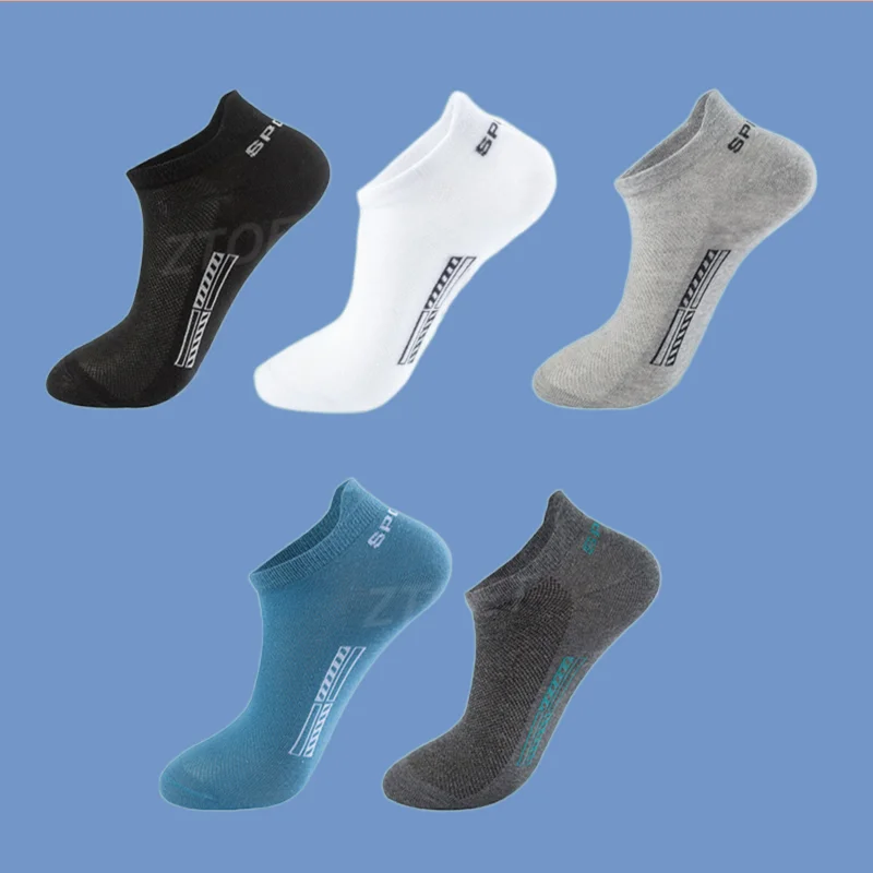 Chaussettes de Bateau Courtes en Maille Respirante pour Homme et Femme, 10 Paires, Haute Qualité, Décontractées, Coupe Basse, dehors, Mode, 202 létique, Rinçage