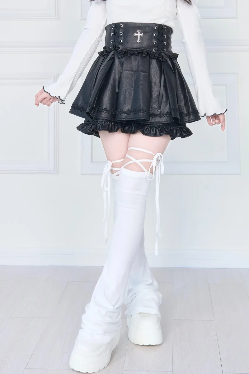 New Dark Style Leg Warmers Japanese Magazine Cool Socks Decorative Subculture Mass-Produced Lolita Foot Warmers Slim Fit Hosiery