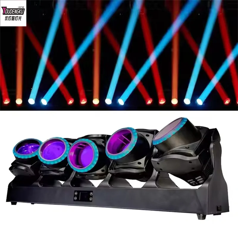 

2 шт. Вращающиеся световые головы Five Eyes 5x120W RGBW 4-в-1, светодиодные прожекторы для дискотек, домашних вечеринок, баров, свадеб, караоке