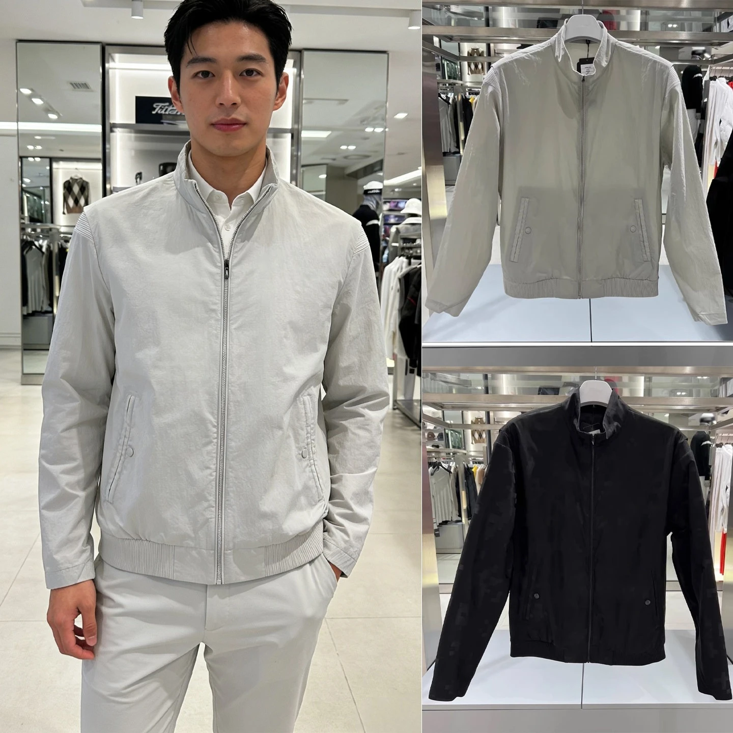 

Men's Stand-up Collar Jacket, Golf Spring/summer Casual Versatile Zip-up Trendy Slim Fit Breathable Long-sleeved Windproof Coat