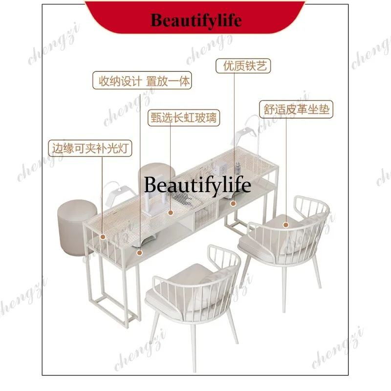 YL  Nordic Aesthetic Nail Table Unique Design Elegant Premium Nail Table Trendy Beauty Table De Manucure Salon Furniture