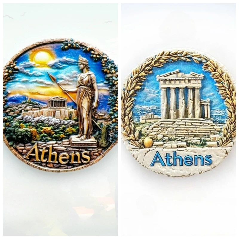 Greek Temple Column Fridge Magnet - 3D Ancient Ruins Souvenir Classical Mythology Decor Unique Europe Gift with Strong Magnet