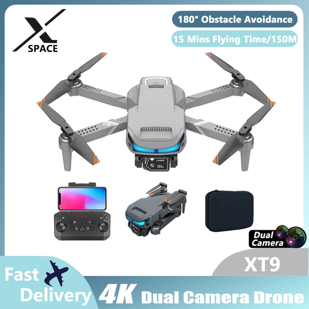 New XT9 With 4K Camera Drone Fpv Optical Flow Positioning Obstacle Avoidance Drones Foldable Quadcopter Helicopter Toys Gift