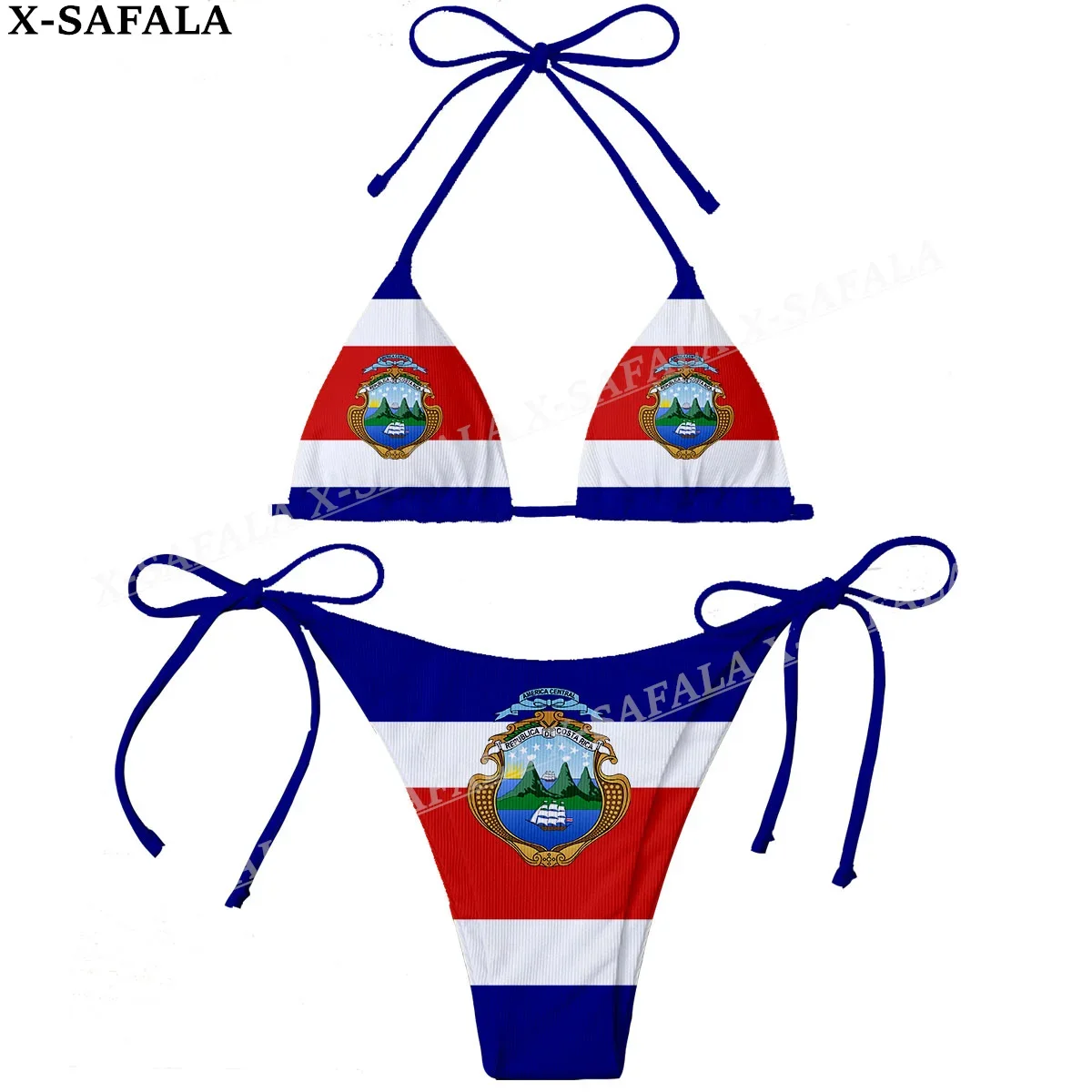 Costa Rica Country Flag 3D Print Women Micro Sexy Bikini Bra Set Summer Beachwear Sexy Beach Two Pieces Bathing Suits Swimwear