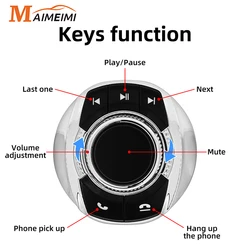 Universal Car Wireless Remote Steering Wheel Control Button With 8-Key Functions For Car Android Navigation Multimedia System