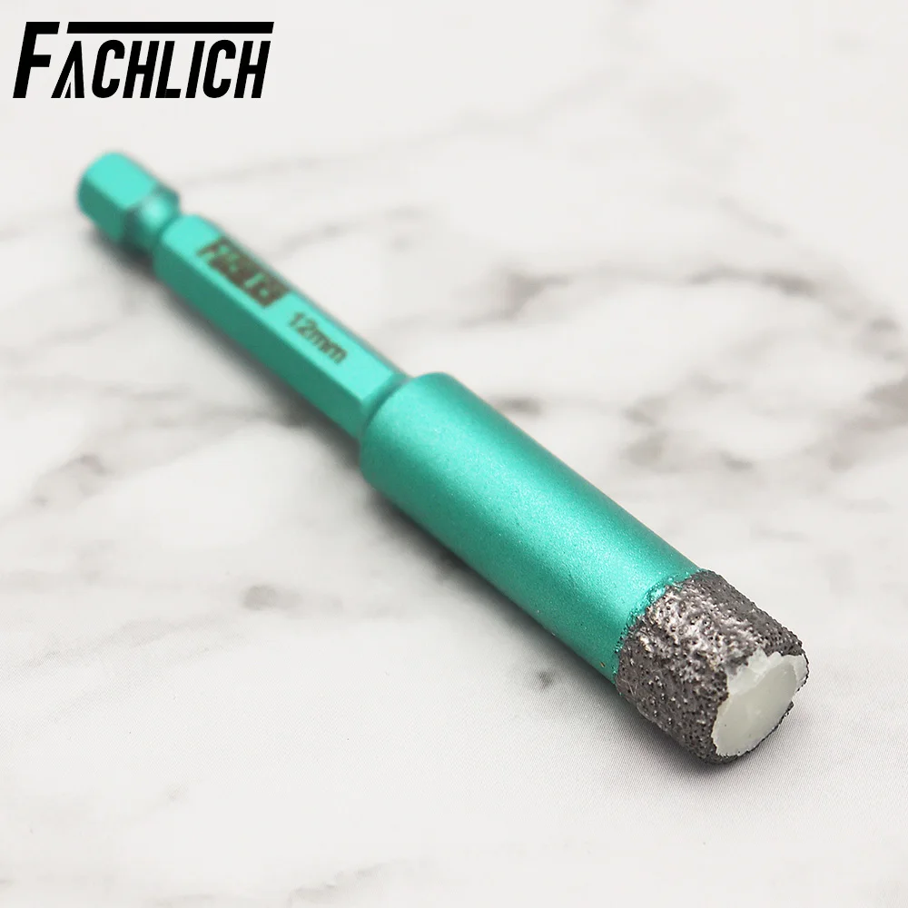 FACHLICH 5pcs/set Dia12mm Hexagon Shank Diamond Dry Drilling Core Bits Granite Marble Tile Cutter Drill Crown Quick Fit Hole Saw