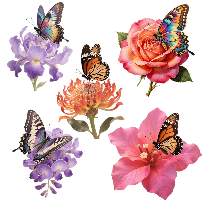 Three Ratels CAB128 Minimalist flower and butterfly art wall stickers for home decoration