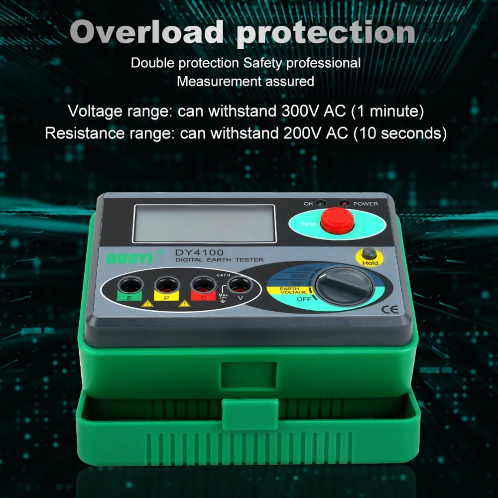 

Popular DUOYI DY4100 Digital Resistance Tester Earth Ground Meter Multimeter