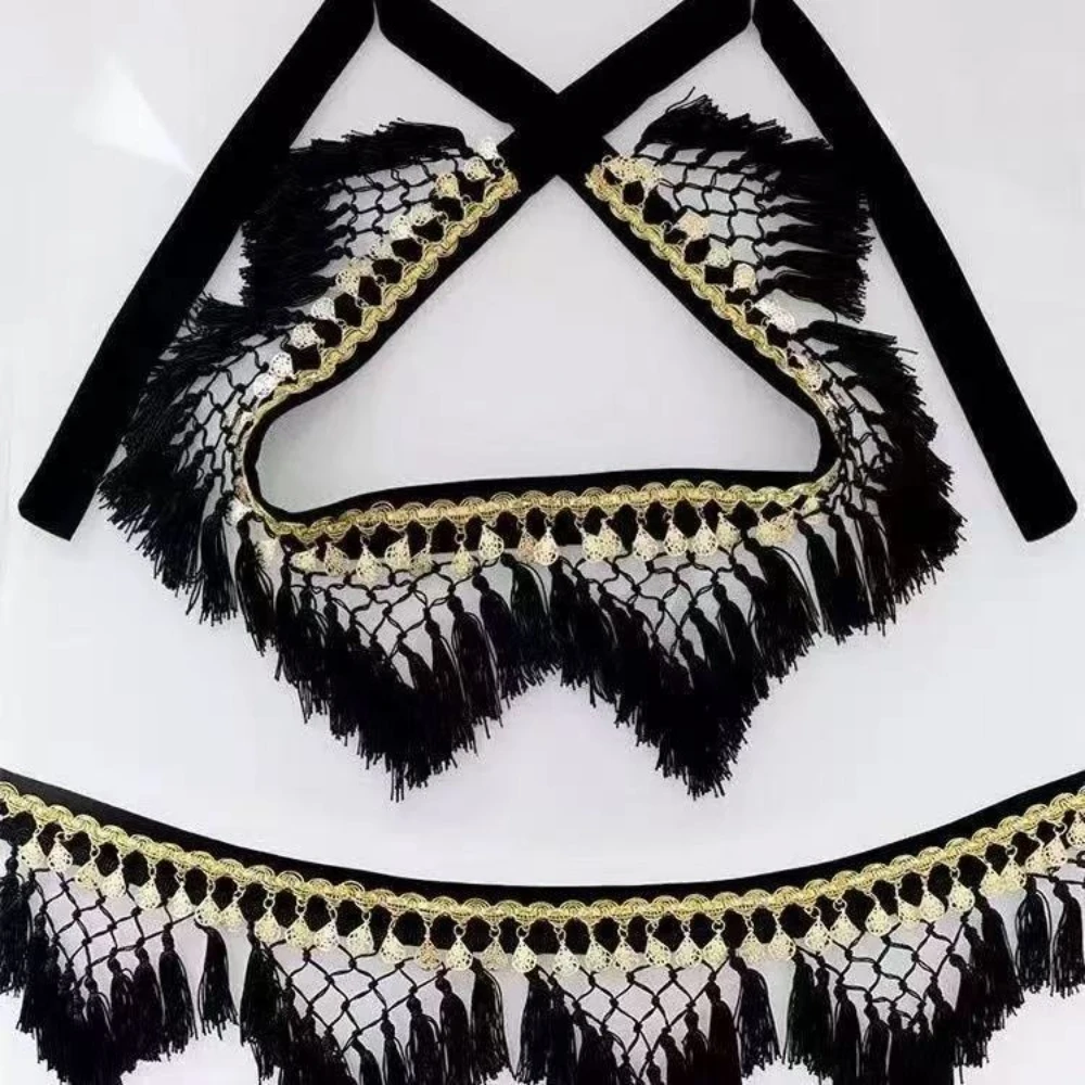 Tribal Style Belly Dance Waist Chain Belt Tassels Performance Training Hip Scarf Women Oriental Bellydance Costumes Accessories