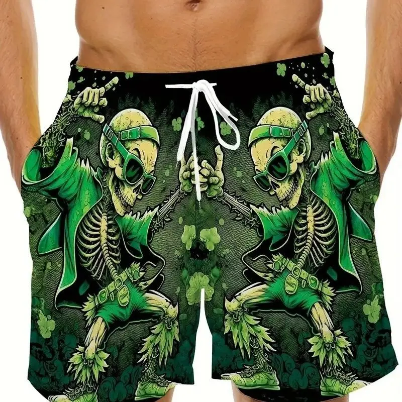 

Mens Cartoon Casual Summer Pants Loose 3D Printed Beach Sports Shorts
