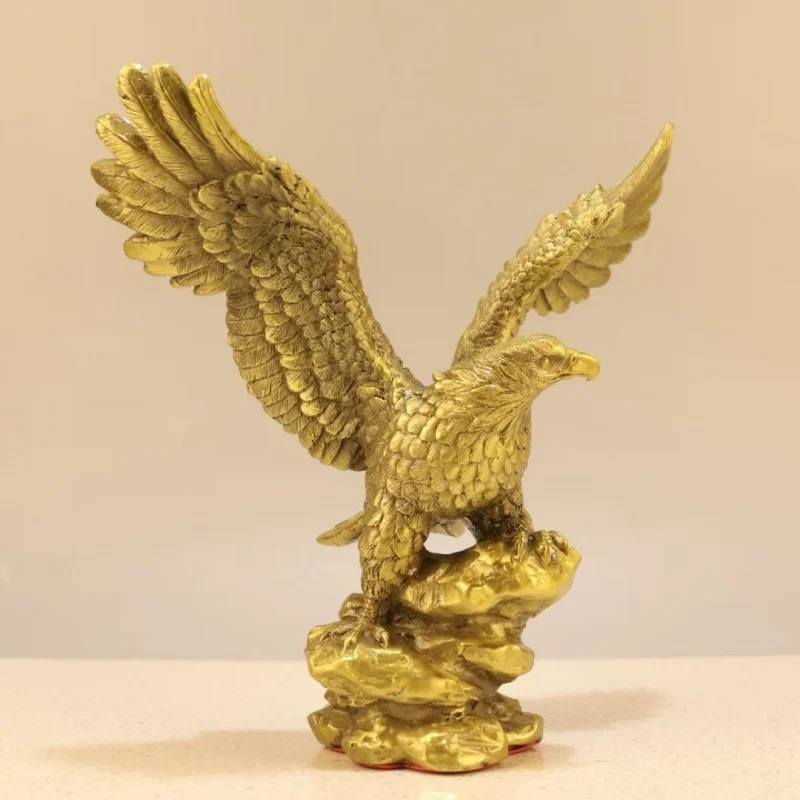 Brass Ornament: Grand Eagle Spreading Wings - A Symbol of Prosperity, Ideal for Company Opening Gifts, Office and Home Decor