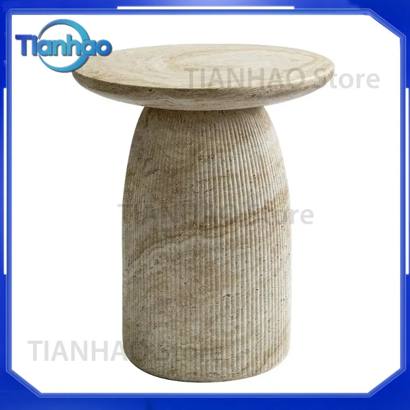 Modern Outdoor Movable Corner Magnesium Mud Sofa and Simple Creative Tea Table for Home Stay Balcony Console Tables