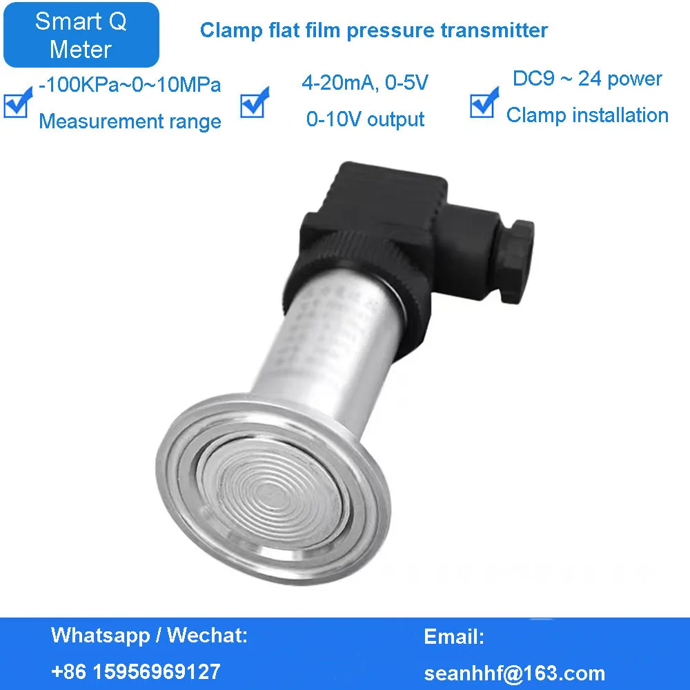 

Sanitary pressure transmitter sensor 4-20mA flush diaphragm water pressure gauge clamp installation for milk beverage mud