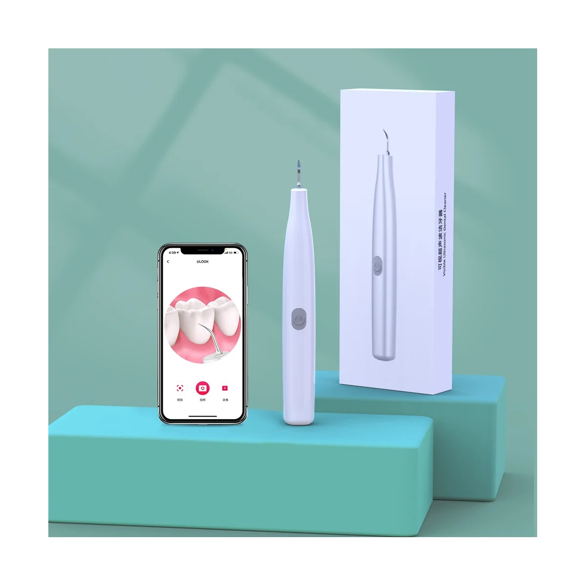 A07G-APP escalador Dental ultrasónico Visual con cámara LED cálculo eliminador de sarro Oral limpiador de manchas de dientes blanqueamiento Dental