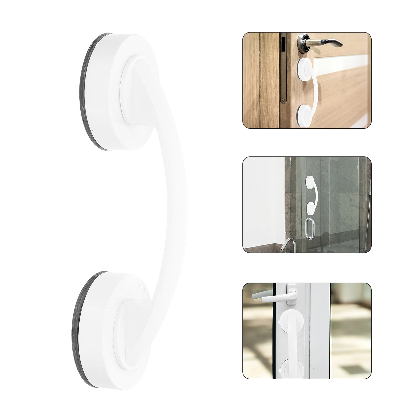 

Bathroom Suction Grab Bar High Durability Plastic Suction Handle Shower Door Pull for Home Hotel Kitchen Safety Support