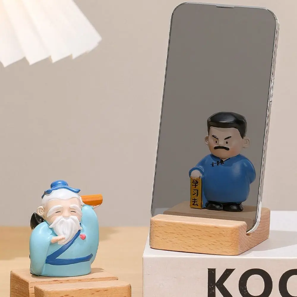 

Resin Funny Doll Phone Stand Aesthetic Ancient Clothing Chinese Style Mobile Phone Holder Multi-functional Statue