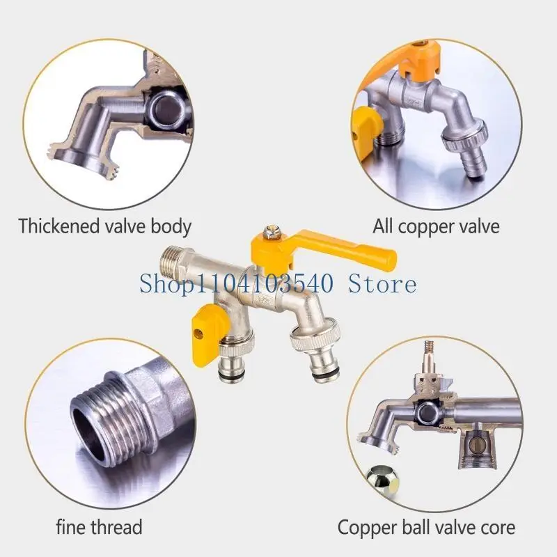 02DC غسالة الحنفية مزدوجة الغرض ممسحة مياه حوض السباحة للحمام حديقة في الهواء الطلق #2