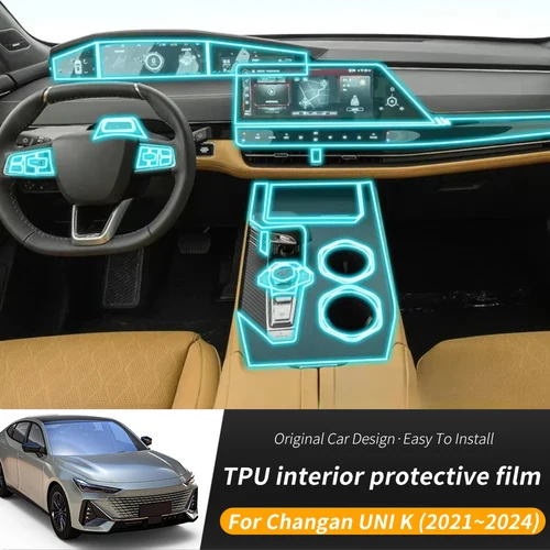 Imagen 1 del producto Película Interior para Changan UNI K 2024 2023 2022, accesorios, Panel de engranaje de coche de TPU transparente, pegatina de protección de Control central GPS