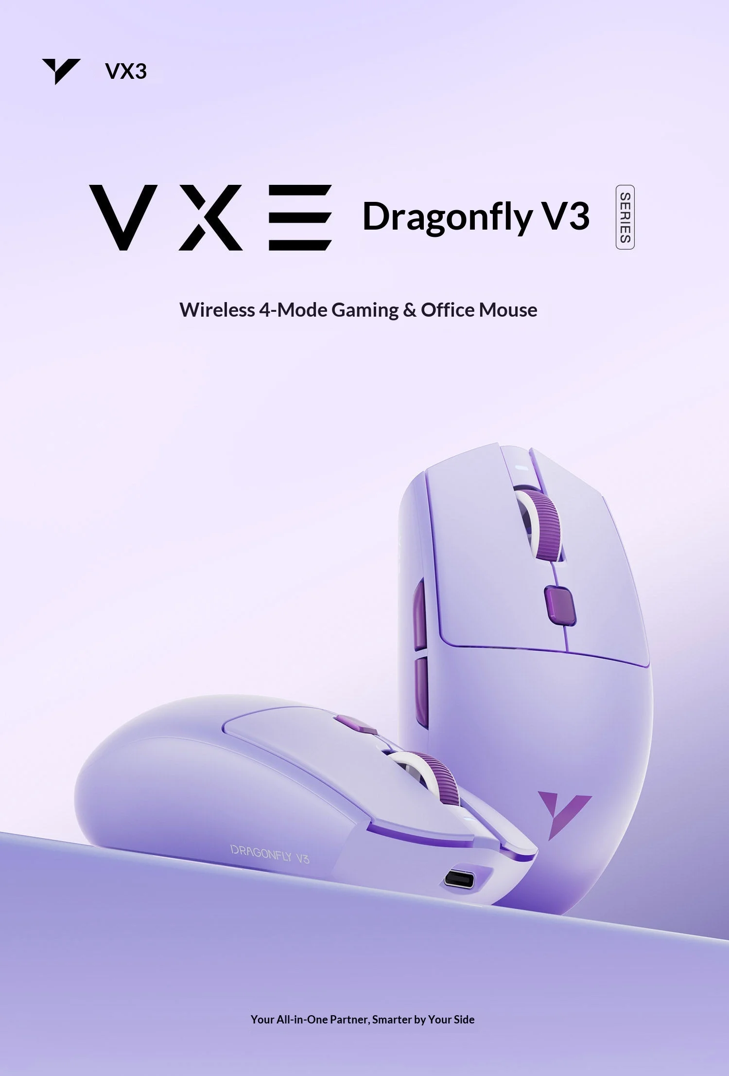 ATK VXE Dragonfly V3 Pro Wireless Mouse 4-mode Dual 1K 520mAh
