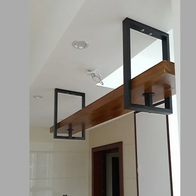 

Metal Frame Solid Wood Storage Shelf Industrial Style Wine Rack Wall Hanging Restaurant Bar Storage Rack Sundries Organizer