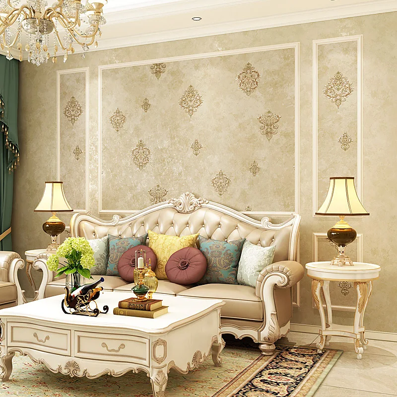 الرجعية ثلاثية الأبعاد النمط الأوروبي البلد الأمريكي ريفي غير خلفية قماش فاخرة الأخضر غرفة نوم غرفة المعيشة حائط الخلفية ديكور #4