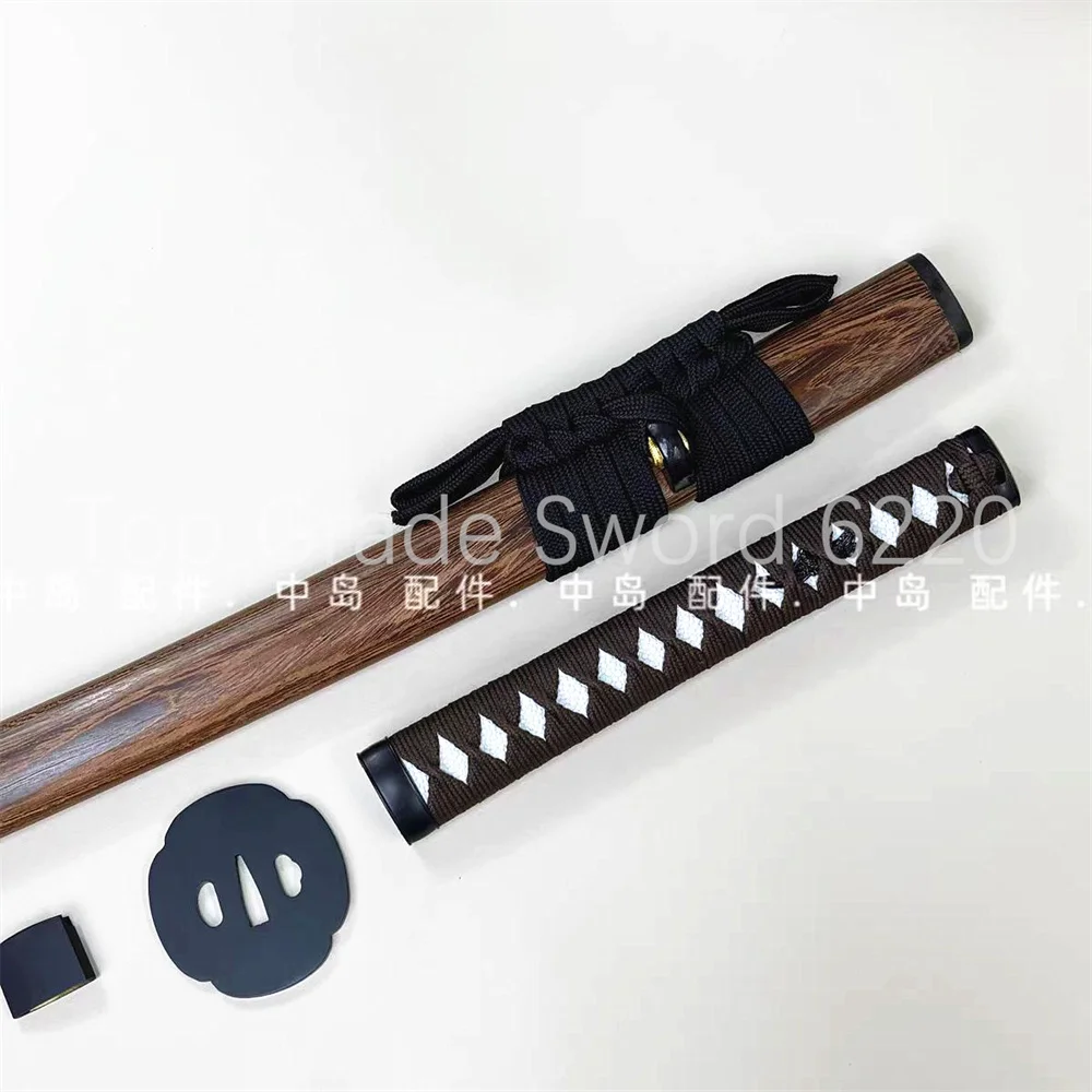 A Set Amazing Tsuka Handle Steel Iron Tsuba Handguard Habaki Seppa Hardwood Sheath For Real Samurai Katana Wakizashi Sword Parts