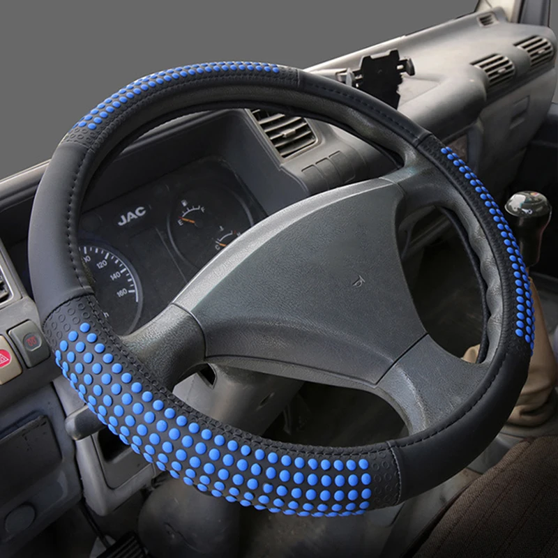 Car Truck Auto Van Lorry Bus Steering Wheel Cover Wrap For 40 42 45 47 50CM 3 D Non-slip Braid On Steering-Wheel Black Red Blue