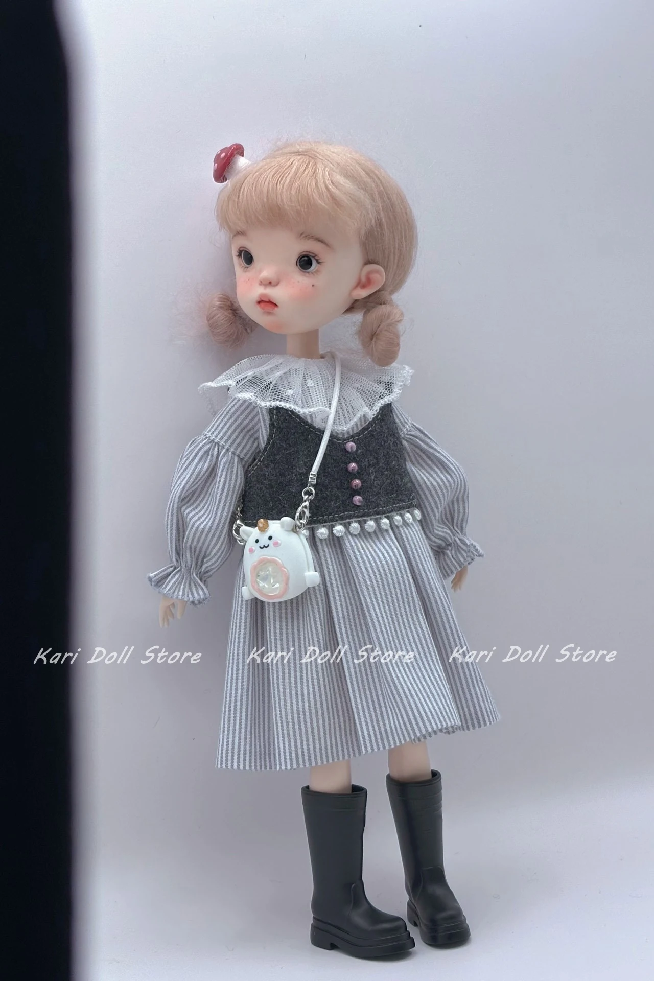 

2026 Kari Doll Clothes and skirts Princess-style puff sleeve striped dress with vest set for Landazz Landoudou Doll
