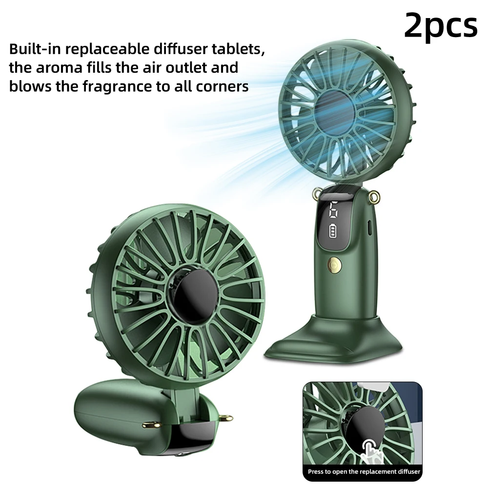 

2025 New USB Rechargeable Portable Hand Fan Tabletop, Handheld & Neck Fan with Phone Holder, Mini Cooling Fan for Home & Travel