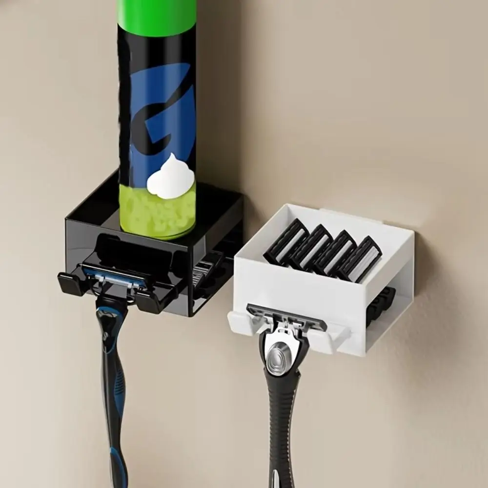 No Drilling Required Shaver Storage Rack Multi-Functional Reusable 3-in-1 Shaver Hook Damage-Free Anti-drop Design