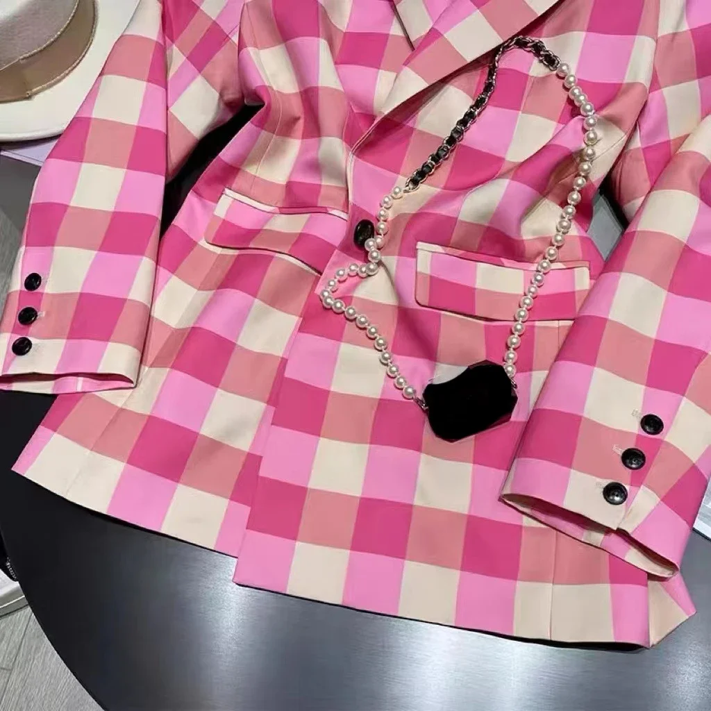 Girls Cardigan Jackets 2023 Fall Apring Autumn New Baby Girls Clothing Kids Children Top Plaid Lapel Jacket for Girls